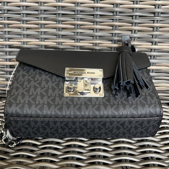 Michael Kors Rose Small Crossbody Black NWT - Picture 13 of 16